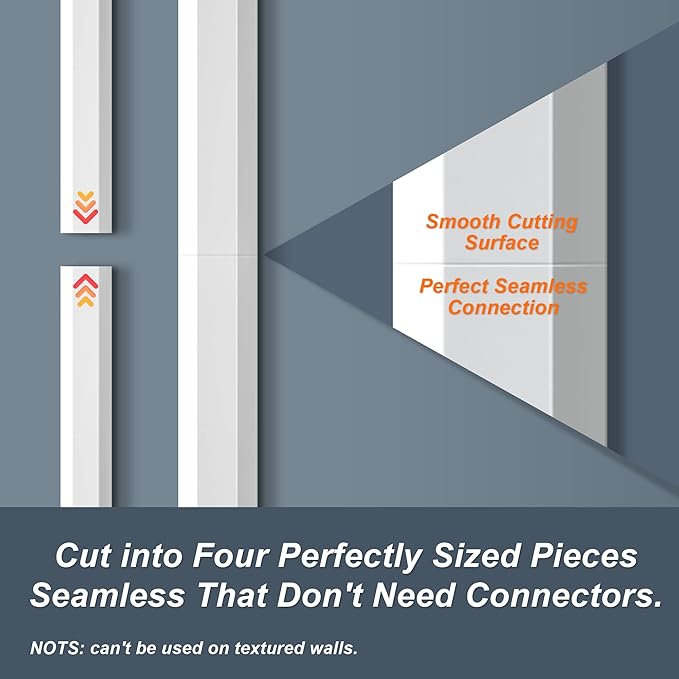 62.8in TV Cable Hider - Cord Hider Cable Management Wall, Cable Raceway Black Wire Hider, Paintable Cable Concealer for Wall Mounted TV, Wall Wire Covers for Cords, 4* L15.7in *W1.2in *H0.59in