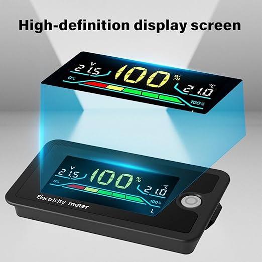 Elnwnnkc Voltmeter, 8-100V Electricity Monitors Digital Voltage Testers, Car Charging Levels Indicators Batteries Power Indicators Power Meter Display
