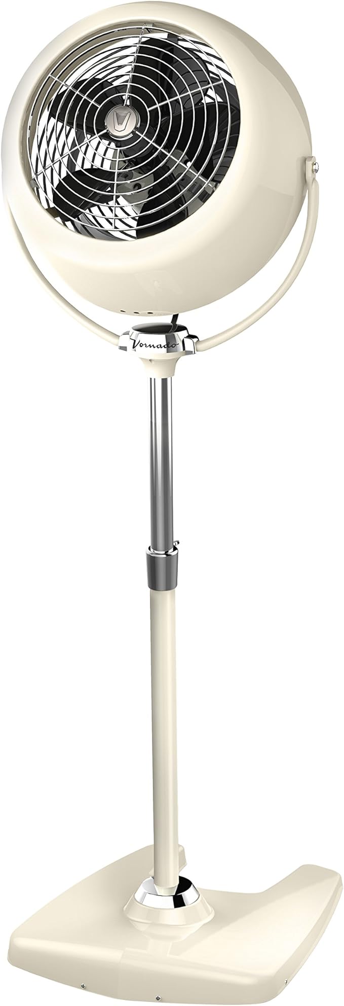 Vornado VFAN™ Sr. Pedestal Vintage Fan, Retro Metal, Standing Air Circulator for Cooling & Decor, 3 Speeds, Adjustable Tilt, Adjustable Height, Durable Pedestal Fan for Bedroom & Home, Vintage White