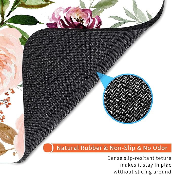Armanza Square Mouse Pad Pretty Floral,Personalized Premium-Textured Custom Mouse Mat Design,Washable Mousepad Cloth,Non-Slip Rubber Base Computer Mouse Pads for Wireless Mouse
