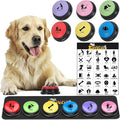 6 Pcs Dog Talking Button Set, Dog Buttons for Communication 30s Voice Recording Speaking Button Pet Speech Training Buzzers with 30 Scene Stickers and Waterproof Anti-Slip Mat for Animal Training