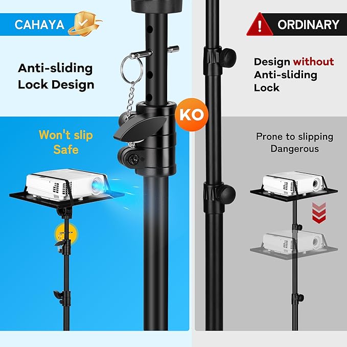 CAHAYA Projector Tripod Stand with Casters: Projector Stand 28-54in Height Adjustable Multifunctional Universal Laptop Stand DJ Rack Stand with Adjustable Height for Meeting Room DJ Equipment