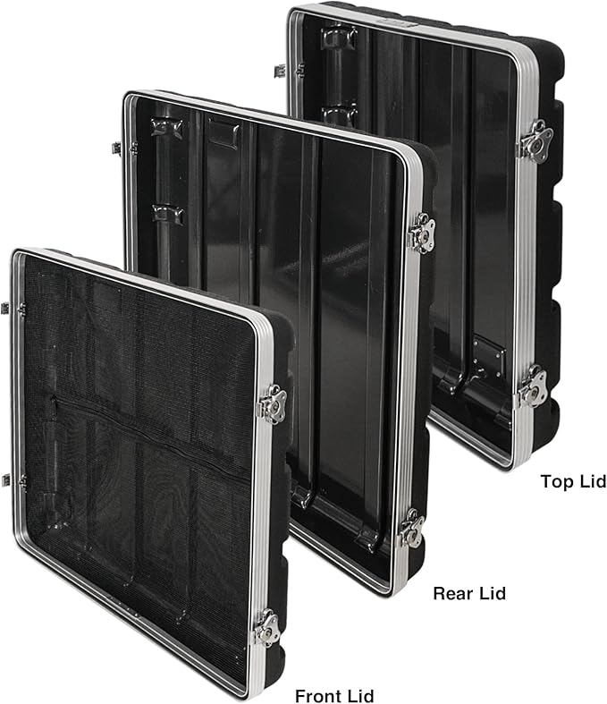 Sound Town Lightweight and Compact 10U ATA ABS Rack Case, with Slant Mixer Top, 24.5" Depth, 12U Top and 10U Side Spaces (STMR-A12X10U)