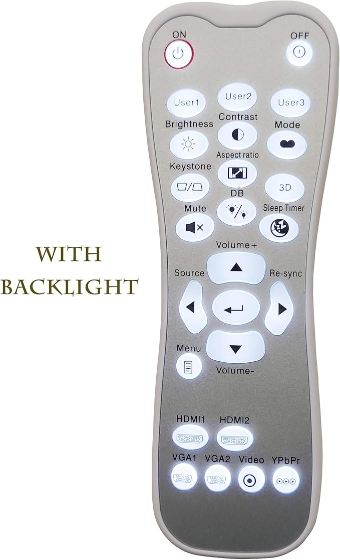INTECHING BR-3003B Projector Remote Control for Optoma GT1080Darbee, GT1080, HD141X, HD142X, HD143X, HD144X, HD26BR, HD27, HD27HDR, HD28DSE, HD29Darbee, HD39Darbee, UHD40, UHD50, UHD550X, UHD60, UHZ65