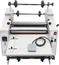 WYDDDARY 14.17"/360MM Electric Steel Roller Thermal Laminator with Winding Mechanism Hot Cold Roll Laminator Adjustable Temp 60-130℃ Electric Laminating Machine for Single/Double Sided Laminating