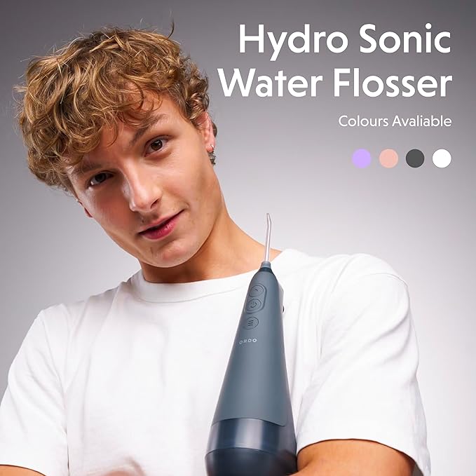 Ordo Water Flossers for Teeth, Cordless IPX7 Waterproof Oral Irrigator, 3 Pressure Settings, Portable, Rechargeable Electric Sonic Flosser, Dental Professional Recommended, Charcoal Grey