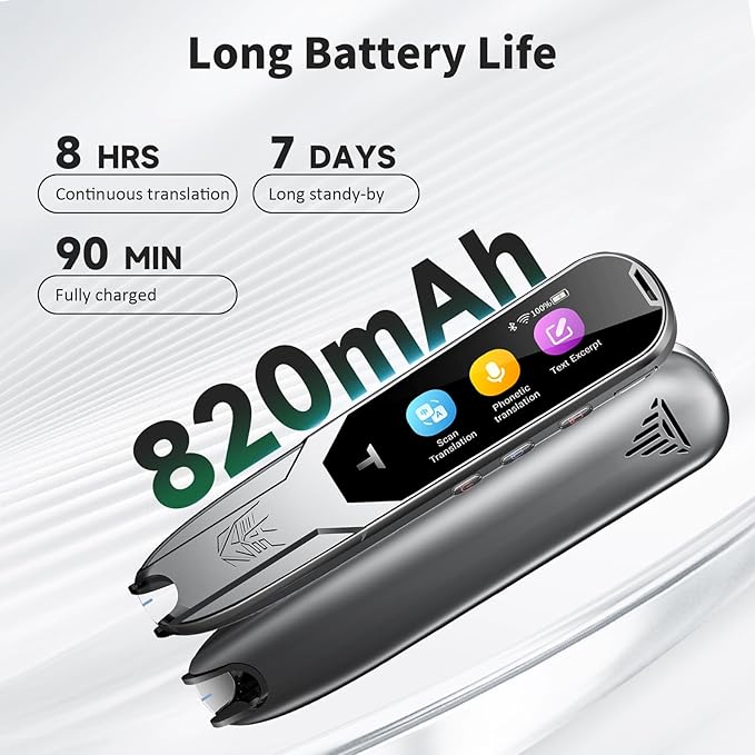 Translator Pen, Reading Pen for Dyslexia, Traductor De Voz Instantaneo, Pen Scanner Text to Speech Device, Scan Reader Pen OCR Digital Pen Reader, Wireless Translation Pen Scanner for Students Adults
