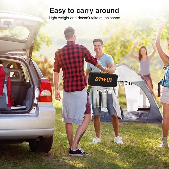 STWUI Outdoor-Projector-Screen-with-Stand - 120 inch Portable Projector Screen Indoor Outdoor Projector Screens 16:9 4K HD Lightweight Movie Screen with Carry Bag for Backyard Movie Night