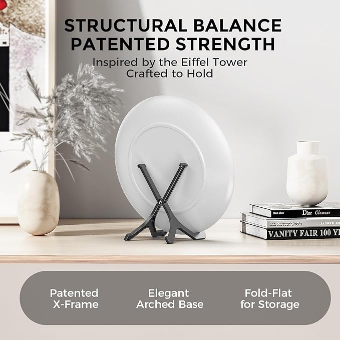 TR-LIFE Plate Stands for Display, 6 Inch, 4-Pack, Plastic Picture Frame Holder Easels for Plates, Pictures, Books, Signs, Plaques