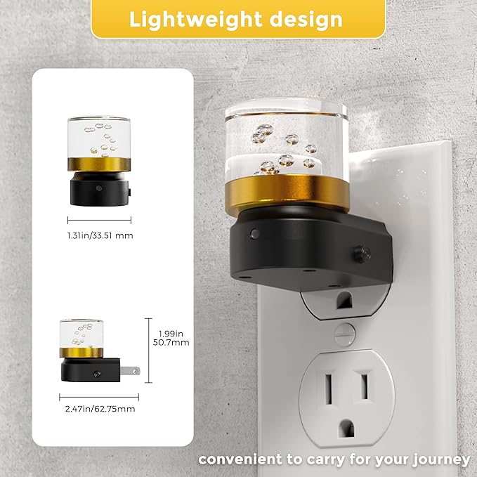 L LOHAS LED Night Light, 2 Pack Night Lights Plug into Wall, 3000K Soft Light LED NightLights, Built in Dusk to Dawn Sensor Bubble Wall Light for Hallway, Bathroom, Rooms