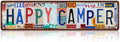 Vintage Happy Camper Wall Decor Street Signs Camping Accessories Metal Tin Signs 16 x 4 Inches