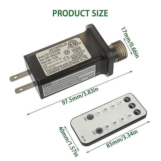 SIGANDG 24V 6W 8 Mode LED Controller with Memory Function and IR Remote Control Low Voltage Transformer for Holiday String Lights,not Fit for 8 Mode with Control Box and 1 Mode String Light(1 pcs)