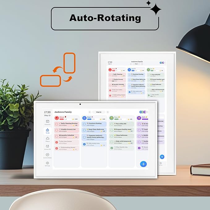 Digital Calendar, 15.6 Inch Wall Planner Electronic Calendar&Chore Chart,1080P Full HD Interactive Touchscreen Smart Touchscreen Interactive Display for Family Schedules – Wall Mount Included, Great for Organizing Your 2026 White