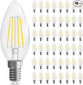 GvvooHome LED Candelabra Light Bulbs, E12 Bulb dimmable, 4W,40 watt Equivalent, Chandelier Light Bulbs, B10 Candle Bulb 5000K Daylight, 90+CRI, 400LM, Clear Glass, 48 Pack