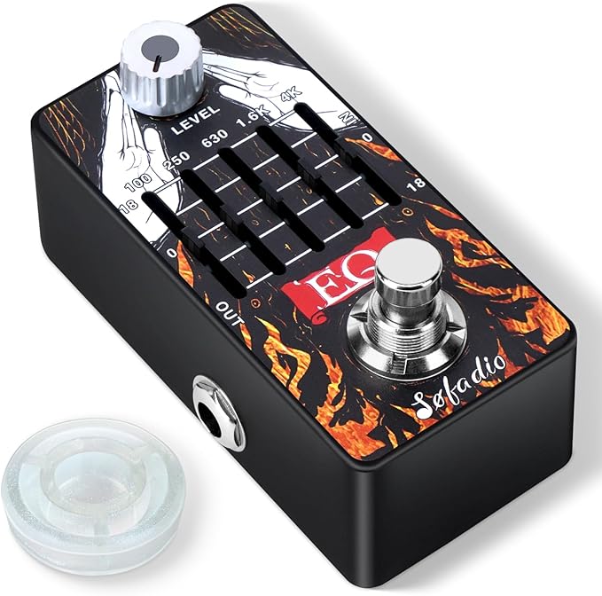 Sofadio Analog Equalizer Pedal EQ Pedal For Electric and Acoustic Guitar With True Bypass Full Metal Case (EQ)