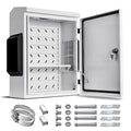 Outdoor Electrical Box, Cold-Rolled Steel Plate, Aluminum Alloy Back Beam, One-Piece Ventilation Design, IP65 Waterproof, Wall/Pole Mounted (19.6" x 15.7" x 7.9)