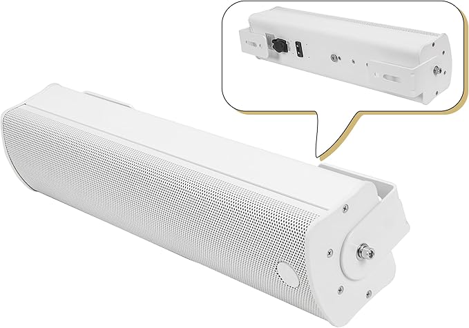 Sound Town Weatherproof Compact Aluminum Line Array Column Speaker with Wall Mount Bracket, 4 x 3 Woofers, 2 x 1.2 Dome Tweeters, White, for Church, Indoor & Outdoor Installation (CARPO-M42W)