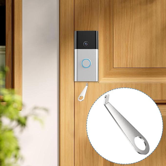 Pyfhy Ring Video Doorbell Key Replacement Tool, Doorbell Camera Opening Key Tool Compatible with Ring Battery Doorbell (2024 Release) with Small No Soliciting Signs, Secure Removal Key Tool (2 Pcs)