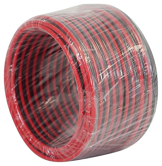 Rockville RED 14G50 14 Gauge 50 Ft Speaker Wire, 100% OFC Copper, Marine Grade, Tinned for Corrosion Resistance, Flexible, for Car, Marine, and Home Audio