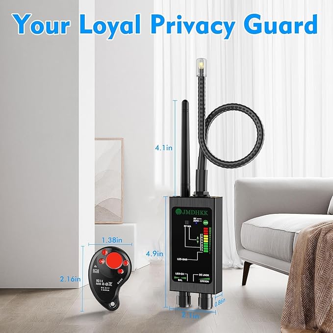 JMDHKK M8000 Hidden Camera Detector, Bug Detector,Camera Finder, Signal Detector for Hotels, Travels, Vehicles, Offices, Public Fitting Rooms (Black)