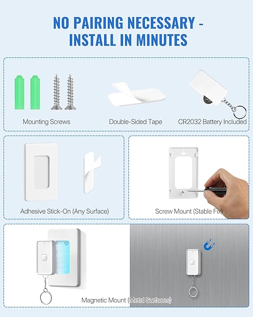 Remote Control Outlet, WILAWELS Remote Outlet Switch with Magnetic Base, Wireless On Off Power Switch for Lights, Lamps, Fan, Home Appliance, 100ft RF Range, 10A/1250W, Pre-Programmed W14RC1106