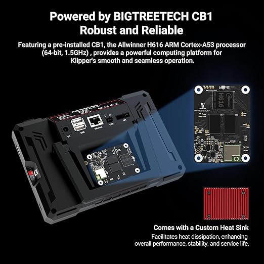 BIGTREETECH PAD 7 Touch Screen Based on Klipper firmware 7 inch Open Source Smart PAD with CB1 Board KlipperScreen for BIQU B1 SE Plus, Voron 2.4, Ender-3 and Most FDM 3D Printers DIY