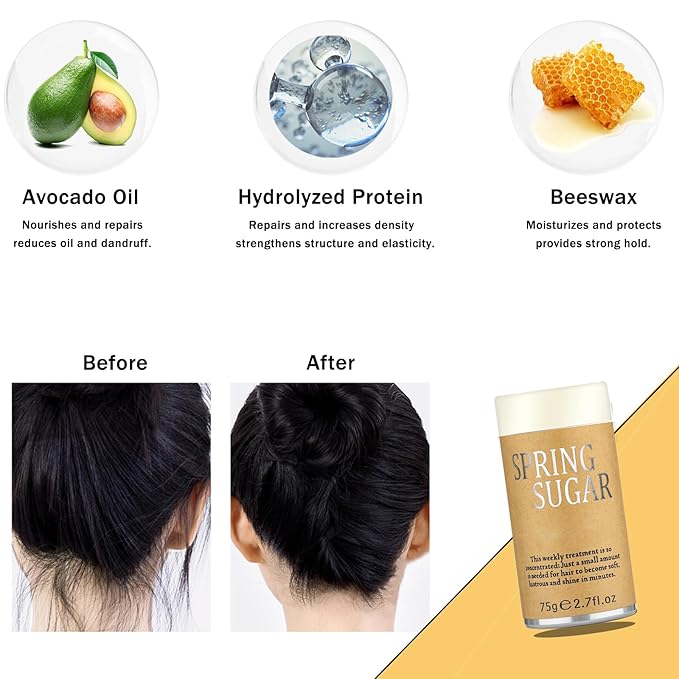 SPRINGSUGAR 5 Pcs Hair Wax Stick for Flyaways Edge Control Slick - Styling Tools Includes , Finishing , Comb, Gel for Fly Away for Women