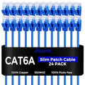 Rapink Patch Cables Cat6a 5ft (24 Pack) Slim, Cat6a Ethernet Patch Cable 10G Support, Snagless Cat 6 Patch Cable for Patch Panel to Switch, Flexiable Cat 6a Ethernet Cable with Gold Plated