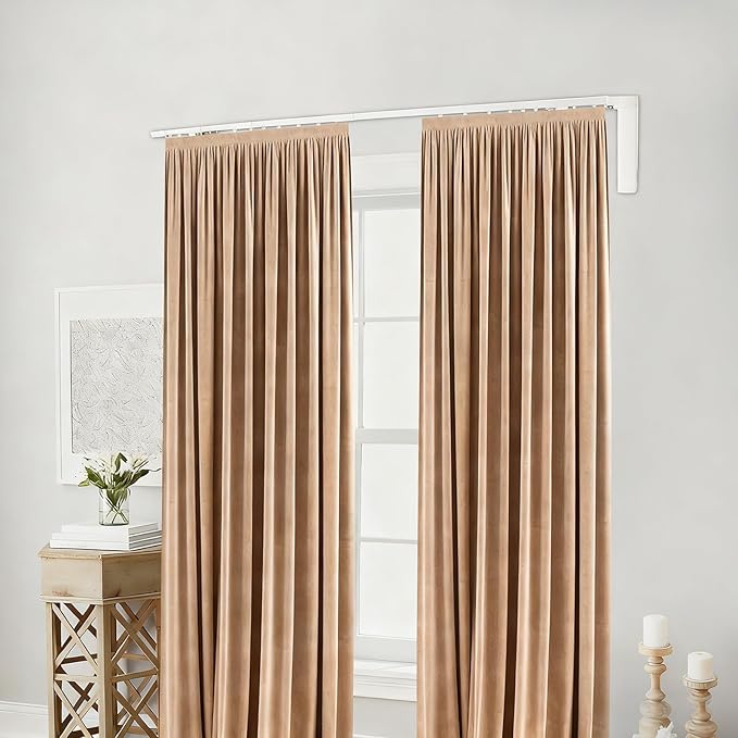Lemoeyes Electric Curtain Track, Retractable Motorized Curtains Rod within 7.2ft, Automatic Curtain Opener with Smart/Manual Control, Smart Curtains System for I-Rrail and U-Rail (Within 7.2ft)