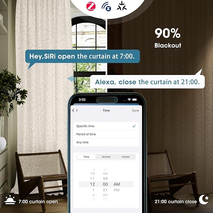 SmartWings Automatic Curtain Opener with Drapery, Motorized Vertical Blinds with Remote, Electric Closet Doors Sliding Panels Compatible with Alexa Google Homekit, 90% Blackout Milky White