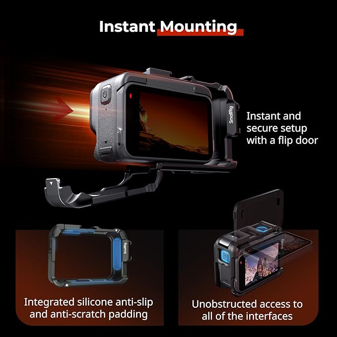 SmallRig Utility Frame Cage for Insta360 Ace Pro 2 / Ace Pro, Supports Horizontal and Vertical Shooting, Action Camera Mounting Frame with Mounting Claw and Cold Shoe for Video Light Microphone - 5000