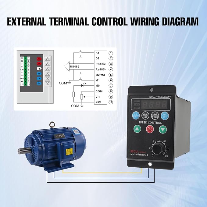 Cozyel AC 220V/0.75kw 1HP Variable Frequency Drive, 5A VFD Inverter Single-Phase to 3-Phase Frequency Converter for Spindle Motor Speed Control