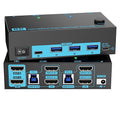8K Dual Monitor KVM Switch Dual HDMI 2.1 2 Monitors 2 Computers 2 in 2 Out 4 Port USB 3.0 8K@60Hz/4K@120Hz KVM Switches， Wired Desktop Controller & 2 USB 3.0 Cables Included