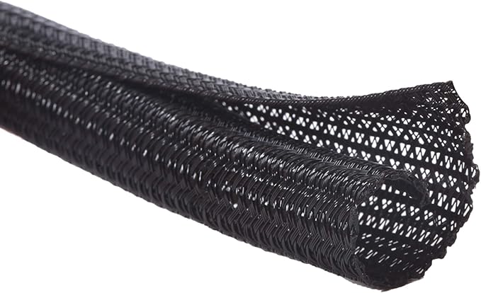 Alex Tech 10ft - 3/8 inch Cord Protector Wire Loom Tubing Cable Sleeve Split Sleeving For USB Cable Power Cord Audio Video Cable – Protect Cat From Chewing Cords - Black
