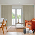 SmartWings Automatic Curtain Opener with Drapery, Motorized Vertical Blinds with Remote, Electric Closet Doors Sliding Panels Compatible with Alexa Google Homekit, 93% Blackout Light Khaki