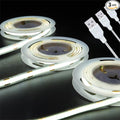 UVTaoYuan LED Strip Lights USB Short Light Strips, 6500K Bright White Not Dimmable 5V COB Small LED Strip for Indoor Bedroom Kitchen DIY Home Decor Display Cabinet 5V LED TV Lighting (3 Pack 3.28FT)