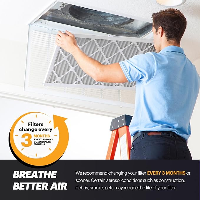 BNX TruFilter 14x25x1 Air Filter MERV 11 (6-Pack) - MADE IN USA - Allergen Defense Electrostatic Pleated Air Conditioner HVAC AC Furnace Filters for Allergies, Dust, Pet, Smoke, Allergy MPR 1200 FPR 7