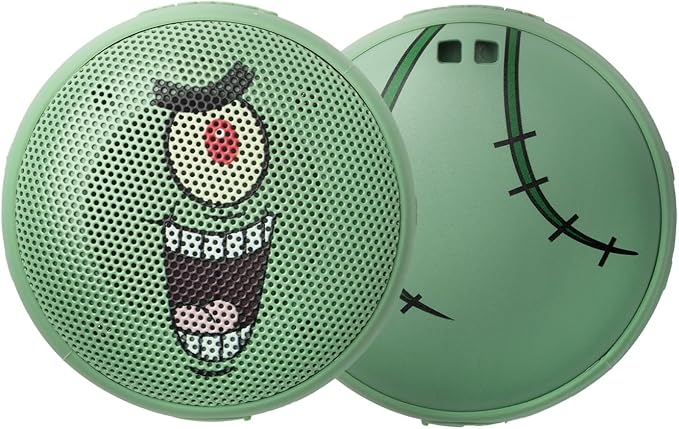 Speaqua Cruiser Speaker Plankton from Spongebob, Waterproof Bluetooth Speaker, Small Bluetooth Beach Accessory, Portable Outdoor