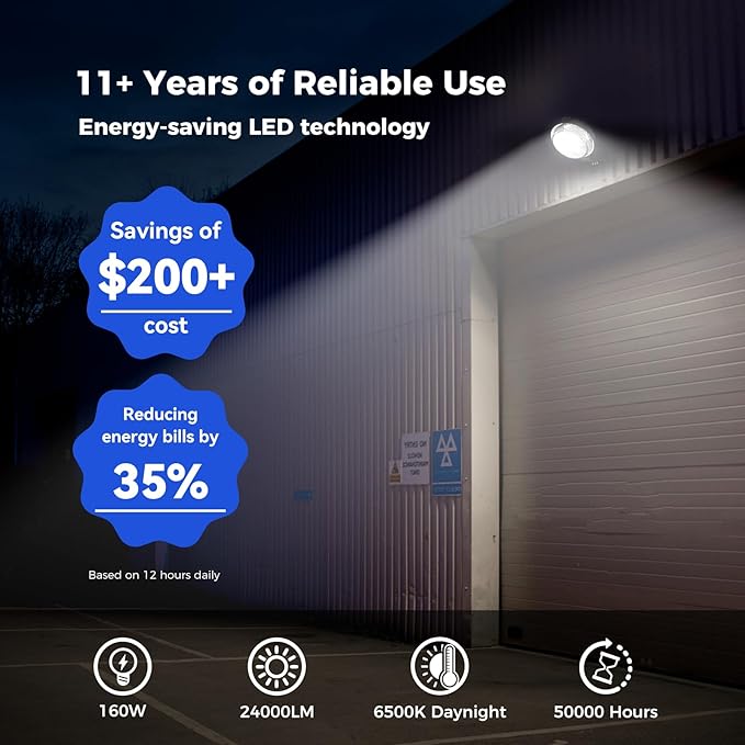 AIKVSXER LED Barn Light 160W Dusk to Dawn LED Outdoor Area Security Light with Photocell 24000LM IP66 Waterproof 6500K Daylight for Yard Street Farm Garden Garage 1 Pack