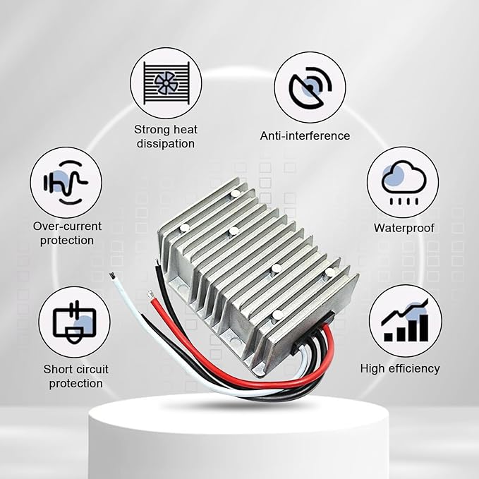12V to 24V DC Step UP Converter DC Converter Regulator 1A 24W Power Supply Adapter for Golf Cart Club Car Truck Vehicle Boat Solar System