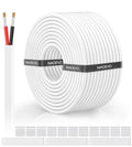 NAOVEO 16 Gauge Wire 2 Conductor Electrical Wire, 16 AWG Stranded PVC Tinned Copper Cable, Flexible/Low Voltage Automotive Wiring for LED Lamps, Marine, Speaker, Appliances (100FT)