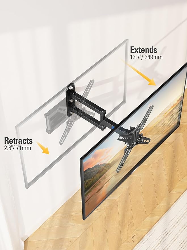 Mounting Dream UL Listed TV Mount Swivel and Tilt for Most 13-42 Inch TVs, Full Motion TV Wall Mount Bracket with Articulating Arm, Max VESA 200x200mm, Loading 50 lbs, MD2465