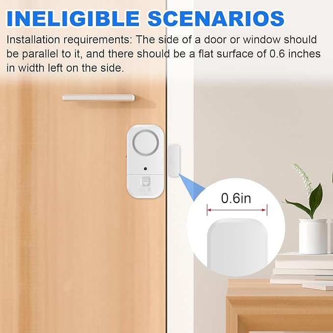 ANKOSHUN Door Window Alarm Sensors - Door Alarms for Kids Safety, Door Alarms for Home Security, for Home, Office, Store, Garage, Dorm Room, Apartment, RV, 8 Pack