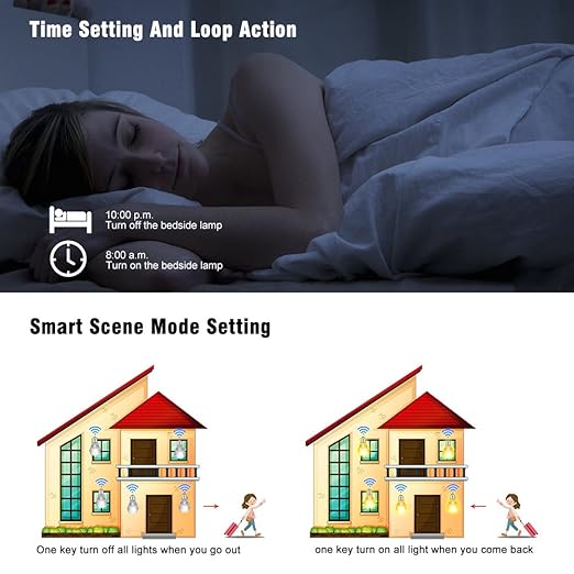 eMylo Smart WiFi Light Switch Wireless Relay Switch Module Remote Control Home Automation Timers Compatible with Alexa Echo Google Home iPhone Android App (6 Pack)