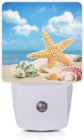 Smoaffly Seashells Starfishes Beach Night Light Plug-in LED Nightlights Auto Sensor Night Lamp Dusk-to-Dawn Lamp Home Decor for Nursery Children Girls Boys