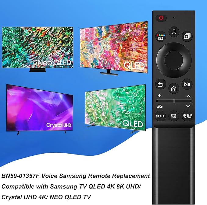 Voice Replacement Remote for All Samsung TV QLED 4K 8K UHD/Crystal UHD 4K/ NEO QLED SeriesTVs Q60A Q70A Q80A QN85A QN90A QN800A Series