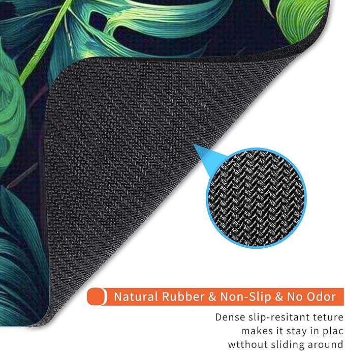 Armanza Square Mouse Pad Green Leaves, Personalized Premium-Textured Custom Mouse Mat Design, Washable Mousepad Cloth, Non-Slip Rubber Base Computer Mouse Pads for Wireless Mouse