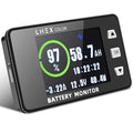 LNEX 500A Shunt Battery Monitor, 2.4" Color Screen RV Monitor with 16ft Shielded Wire, Support High Low Voltage Programmable Alarm for 8-100V Lifepo4, Lithium Sealed, Gel, Flooded Battery