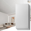Art3d 6-Pack Slat Design 3D Wall Panels for Interior Wall Decor, 2x4 FT PVC Decorative Drop Ceiling Tiles - White