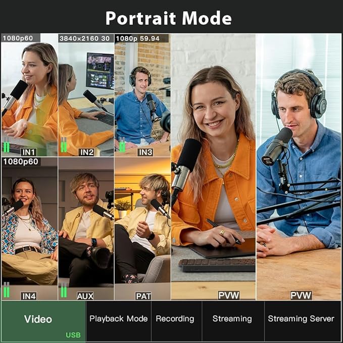 Stream SH 2HDMI & 2SDI Pro Video Switcher Mixer - PTZ Control, Dual-Format Live Streaming, Studio Effects & NDI Updatable